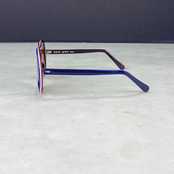 Vintage Foster Grant Red White Blue Mirrored Sunglasses - Picture 2 of 10